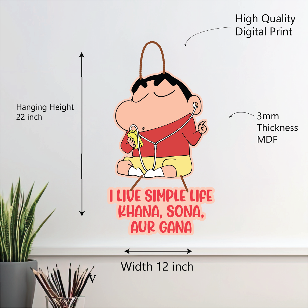 Shinchan Simple Life Funny Wall Hanging