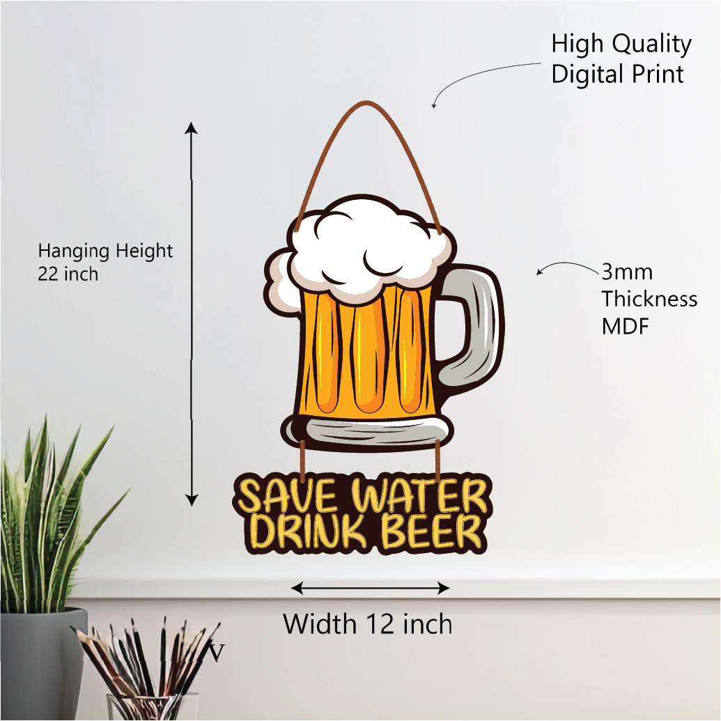Save Water, Drink Beer – Fun Bar Wall Hanging