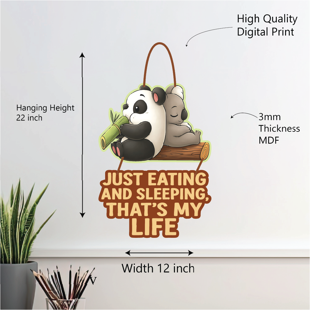 Just Eating & Sleeping – Panda & Koala Wall Hanging
