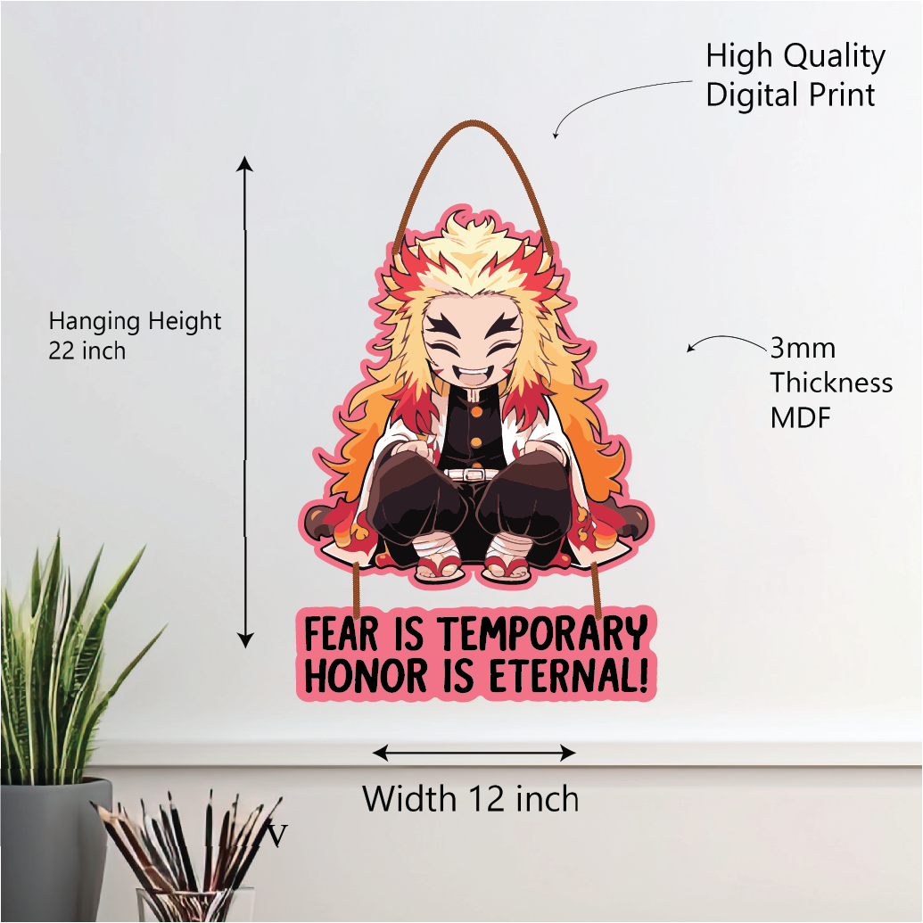 Fear Is Temporary, Honor Is Eternal – Rengoku Wall Hanging
