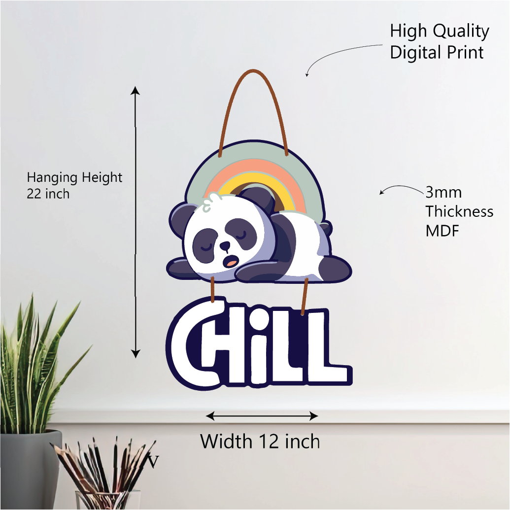 Chill Panda – Cute Aesthetic Wall Hanging