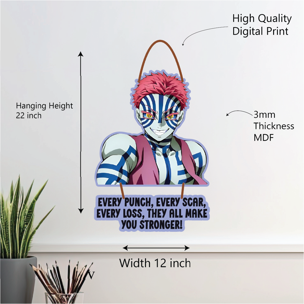 Akaza Motivational Anime Wall Hanging – Demon Slayer