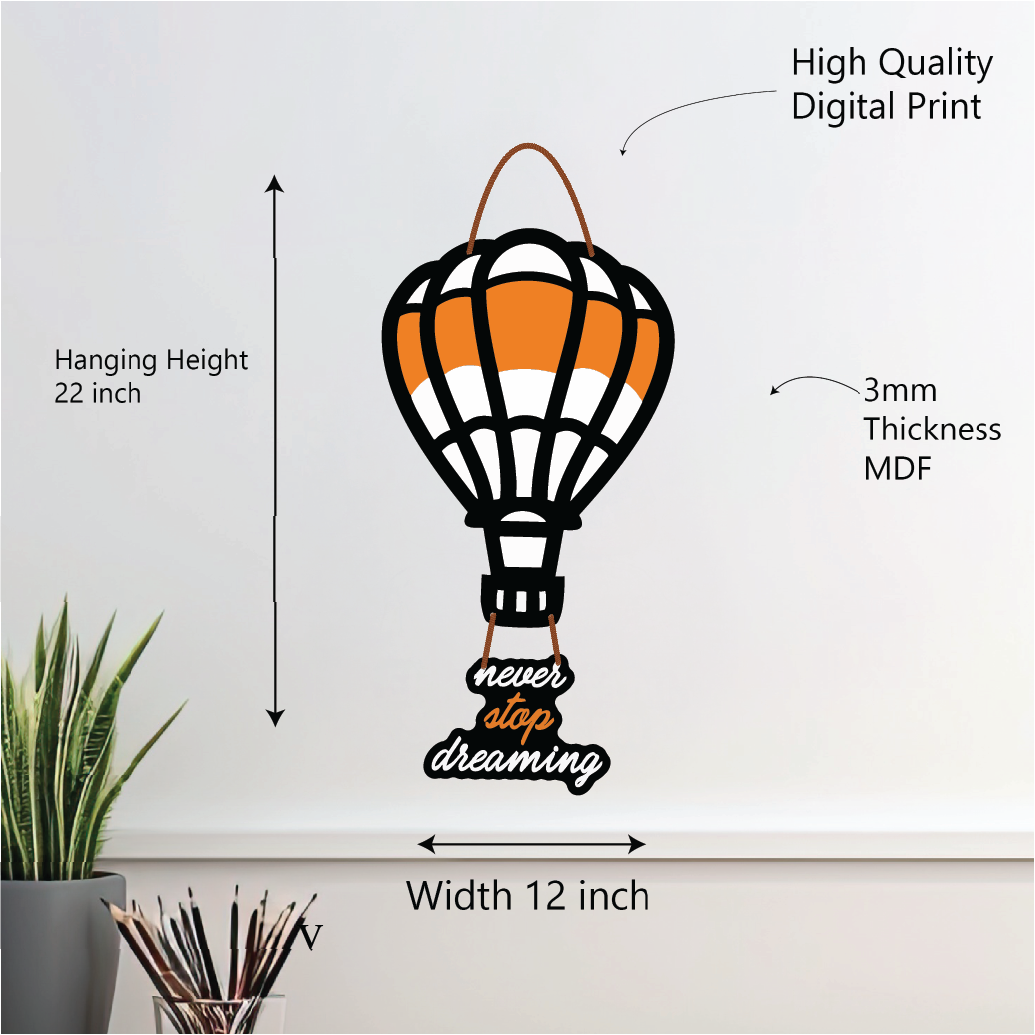 Never Stop Dreaming – Hot Air Balloon Wall Hanging