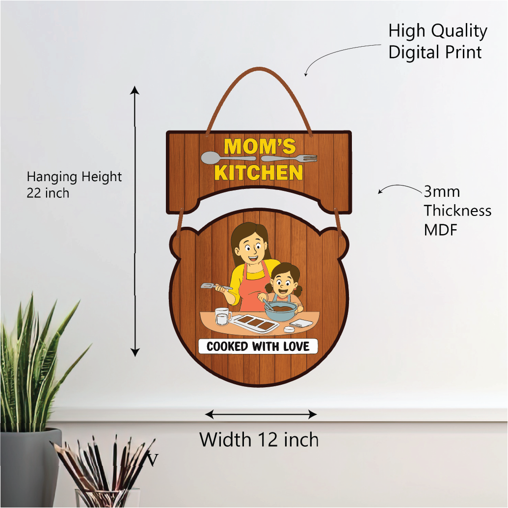 Mom’s Kitchen – Cooked With Love Wall Hanging