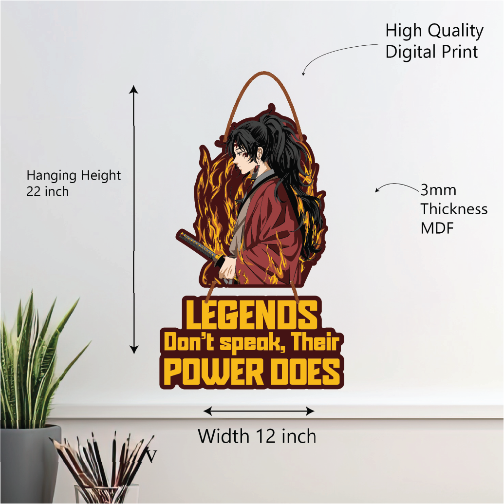 “Legends Don’t Speak, Their Power Does” Yoriichi Tsugikuni Wall Hanging