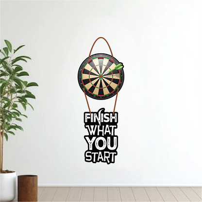 Finish What You Start – Dartboard Motivation Wall Hanging