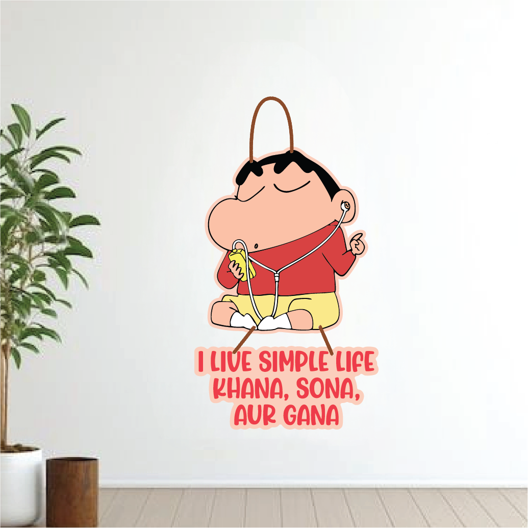 Shinchan Simple Life Funny Wall Hanging