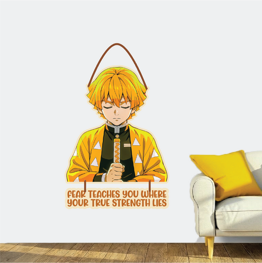 Zenitsu “Fear Teaches You Strength” Wall Hanging – Demon Slayer