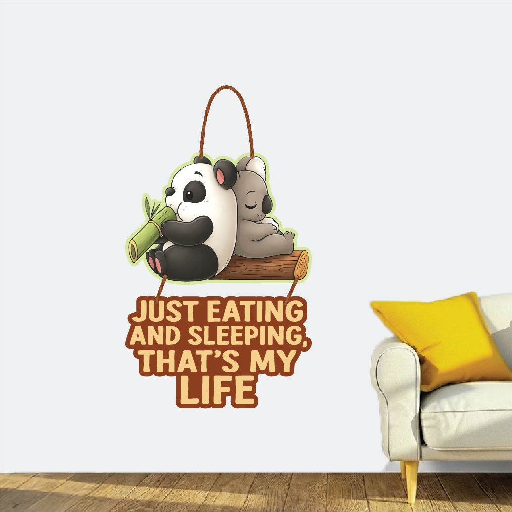 Just Eating & Sleeping – Panda & Koala Wall Hanging