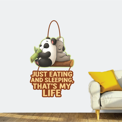 Just Eating & Sleeping – Panda & Koala Wall Hanging