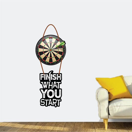 Finish What You Start – Dartboard Motivation Wall Hanging