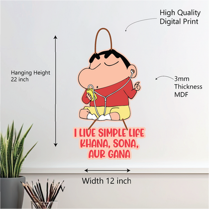 Shinchan Simple Life Funny Wall Hanging