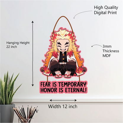 Fear Is Temporary, Honor Is Eternal – Rengoku Wall Hanging