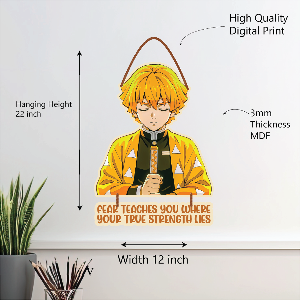 Zenitsu “Fear Teaches You Strength” Wall Hanging – Demon Slayer