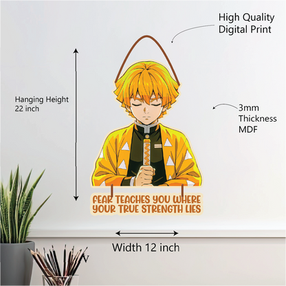 Zenitsu “Fear Teaches You Strength” Wall Hanging – Demon Slayer