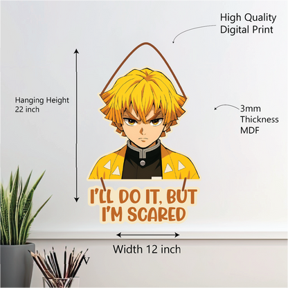 I'll Do It, But I'm Scared – Zenitsu Wall Hanging