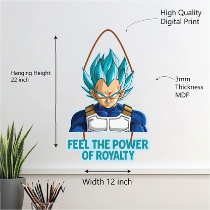 Vegeta – “Feel the Power of Royalty” Wall Hanging