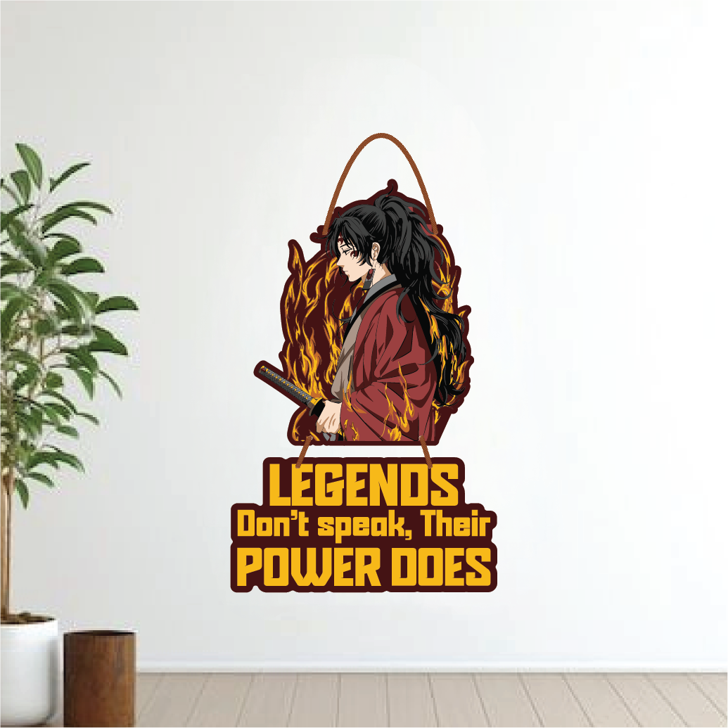 “Legends Don’t Speak, Their Power Does” Yoriichi Tsugikuni Wall Hanging