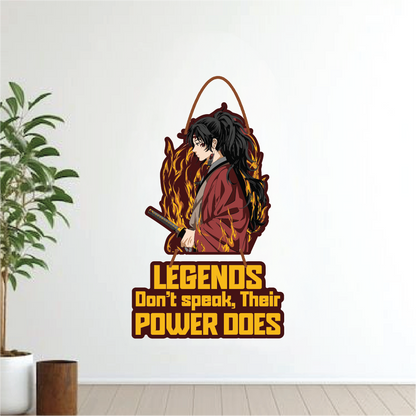“Legends Don’t Speak, Their Power Does” Yoriichi Tsugikuni Wall Hanging