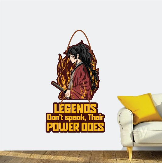 “Legends Don’t Speak, Their Power Does” Yoriichi Tsugikuni Wall Hanging